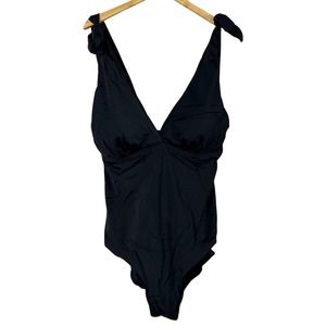 KIM GRAVEL x Swimsuits for All Tie Shoulder 1-Piece Suit Solid Onyx 16